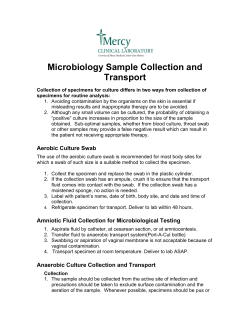 Microbiology Sample Collection and Transport
