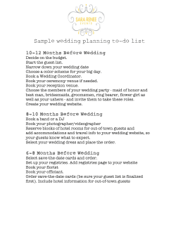 Sample wedding planning to-do list 10-12 Months Before Wedding