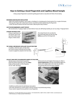 Keys to Getting a Good Fingerstick and Capillary Blood Sample