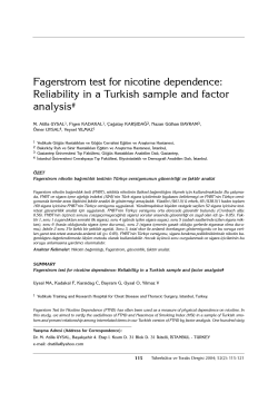 Fagerstrom test for nicotine dependence: analysis #