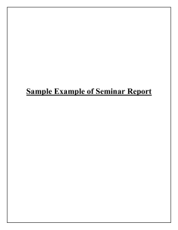 Sample Example of Seminar Report