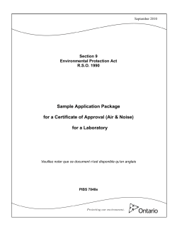 Sample Application Package  for a Certificate of Approval (Air &amp; Noise)