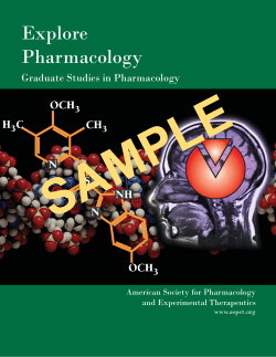 SAMPLE Explore Pharmacology Graduate Studies in Pharmacology