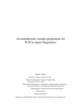 Acoustophoretic sample preparation for PCR in sepsis diagnostics  Master’s thesis