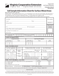 Soil Sample Information Sheet for Surface-Mined Areas Virginia Tech Soil Testing Laboratory