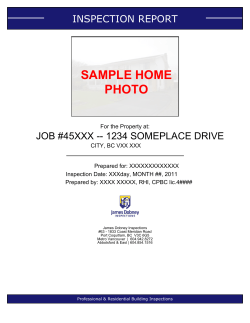 SAMPLE HOME PHOTO INSPECTION REPORT JOB #45XXX -- 1234 SOMEPLACE DRIVE