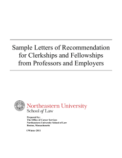 Sample Letters of Recommendation for Clerkships and Fellowships from Professors and Employers