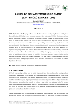 LANDSLIDE RISK ASSESMENT USING SINMAP SÖKÜ SAMPLE STUDY) (BARTIN-