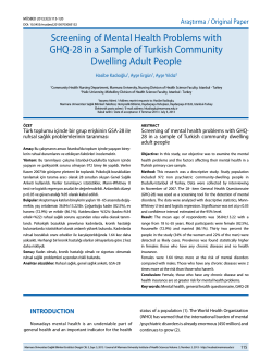 Screening of Mental Health Problems with Dwelling Adult People