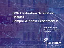 BCN Calibration Simulation Results Sample Window Experiment 2 Zhi­Hern Loh