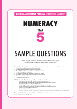 5 Numeracy sampLe Questions Y