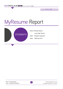 MyResume Report 2 STUDENTS