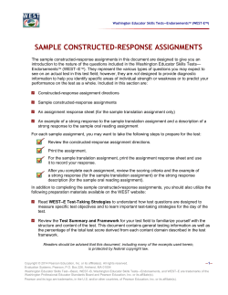 SAMPLE CONSTRUCTED-RESPONSE ASSIGNMENTS