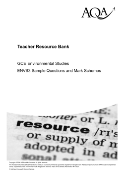 hij Teacher Resource Bank GCE Environmental Studies