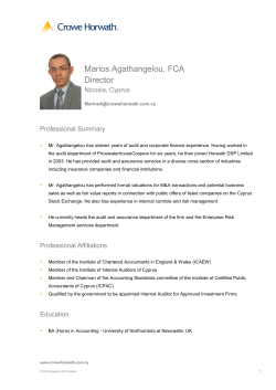 Marios Agathangelou, FCA Director Nicosia, Cyprus