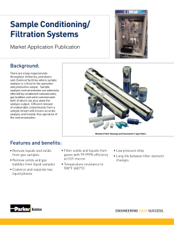 Sample Conditioning/ Filtration Systems Background: Market Application Publication