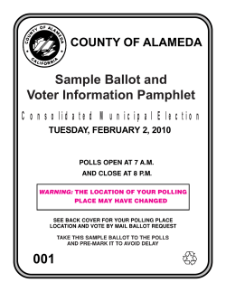 001 Sample Ballot and Voter Information Pamphlet Consolidated Municipal Election