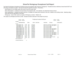 ShoreTel Workgroup Exceptional Call Report