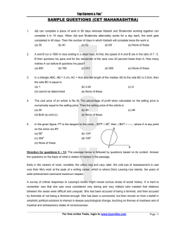 SAMPLE QUESTIONS (CET MAHARASHTRA) Top Careers &amp; You