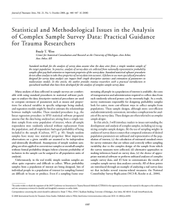 Statistical and Methodological Issues in the Analysis