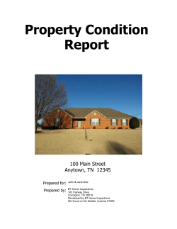 Property Condition Report 100 Main Street Anytown, TN  12345