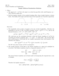 EE 179 May 7, 2014 Fourier Transform and Applications Handout #29