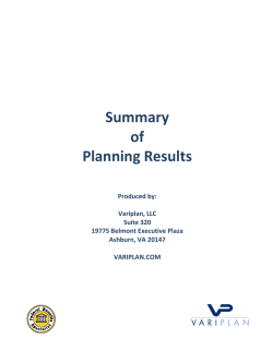 Summary of Planning Results Produced by: