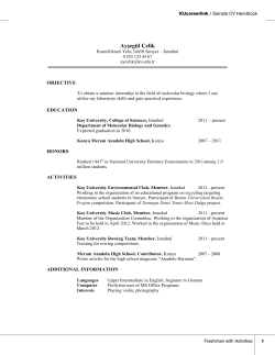 Ayşegül Çelik  OBJECTIVE KUcareerlink / Sample CV Handbook