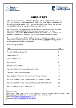 Sample CVs