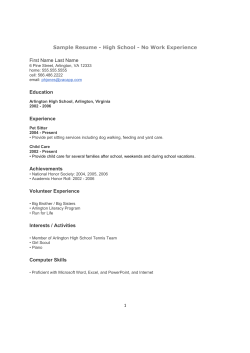 Sample Resume - High School - No Work Experience Education Experience