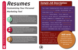 Resumes Sample Job Description: Customizing Your Personal Marketing Tool