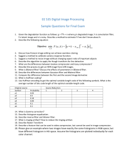 EE 535 Digital Image Processing Sample Questions for Final Exam