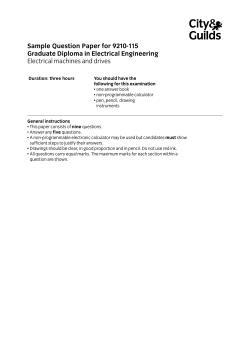 Sample Question Paper for 9210-115 Graduate Diploma in Electrical Engineering