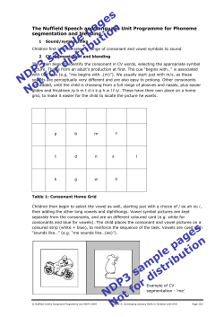 pages sample distribution The Nuffield Speech and Language Unit Programme for Phoneme