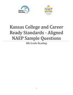 Kansas College and Career Ready Standards - Aligned NAEP Sample Questions