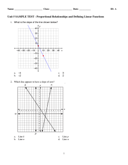 Unit 5 SAMPLE TEST - Proportional Relationships and Defining Linear...