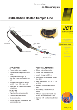 JCT JH3B-HKS60 Heated Sample Line Innovation