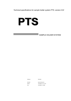 Technical specifications for sample holder system PTS, version 2.02
