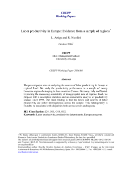 Labor productivity in Europe: Evidence from a sample of regions  C R