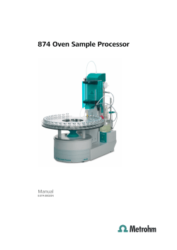 874 Oven Sample Processor Manual 8.874.8002EN