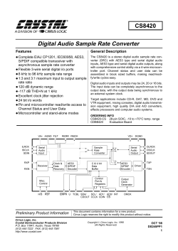 CS8420 Digital Audio Sample Rate Converter Features General Description