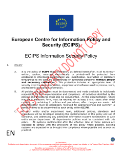 ECIPS Information Security Policy European Centre for Information Policy and Security (ECIPS)