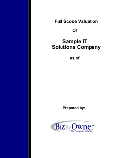 Sample IT Solutions Company  Full Scope Valuation