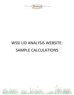 WSSI LID ANALYSIS WEBSITE: SAMPLE CALCULATIONS    1