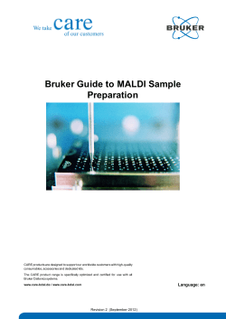 Bruker Guide to MALDI Sample Preparation
