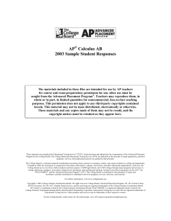 AP Calculus AB 2003 Sample Student Responses