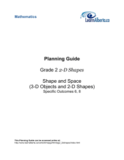 Planning Guide  Grade 2 Shape and Space