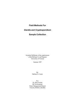 Field Methods For  Sample Collection Giardia
