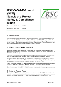 RSC-G-009-E-Annex4 (SCM) Safety &amp; Compliance Matrix