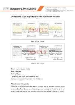 SAMPLE Welcome to Tokyo Airport Limousine Bus Return Voucher
